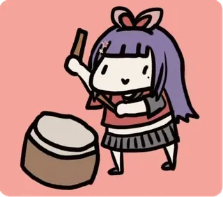 🤗 6344a9e9 드럼, 음악, 만화, 귀여운, 카와이, 애니메이션 telegram sticker