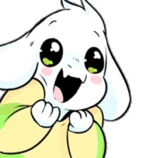 🙀 0497ce99 Asriel Dreemurr Undertale asriel, undertale, słodki, potwór, uśmiechnięty whatsapp sticker