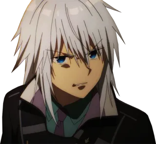 😠 9c38f26d Anime, Manga, Nhân vật, Tóc trắng, Mắt xanh, Nam whatsapp sticker