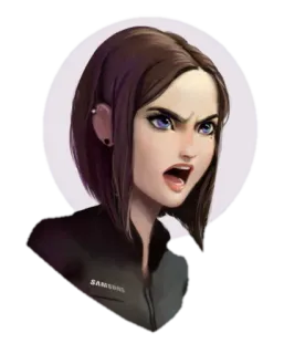 😡 653e4653 SAMSUNG samsung, menina, brava, retrato, mulher, pessoa whatsapp sticker