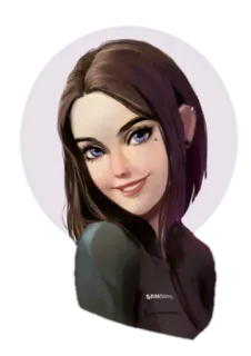 ☺️ d1f4bfe9 Sam SAMSUNG assistente virtual, IA, Samsung, mulher, anime, desenho animado whatsapp sticker