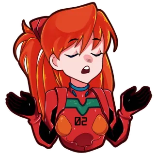 👐 4292fae6 Asuka Langley Sohryu Neon Genesis Evangelion 动漫, 角色, 女孩, 新世纪福音战士, 漫画, 明日香, 朗格利 telegram sticker