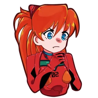 😳 5f2d43be Asuka Langley Soryu Evangelion 动漫, 漫画, 角色, 女孩, 红发, 明日香, 新世纪福音战士 telegram sticker