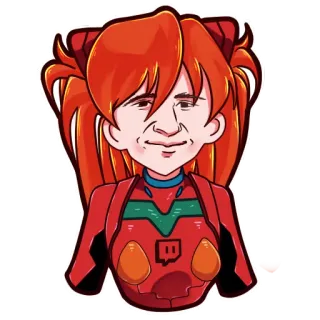 🌝 84c73bcf Asuka Langley Soryu Evangelion 动漫, 角色, 肖像, Twitch, Peepo, Pepega telegram sticker