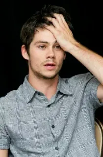 🤦 ae65b596 Dylan O'Brien acteur, Teen Wolf, Dylan O'Brien, célébrité, tête dans les mains, portrait telegram sticker