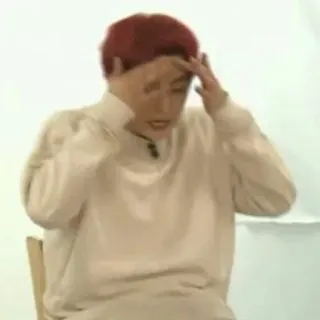 😬 627ab634 orang, rambut merah, terkejut, stres, khawatir, kesal whatsapp sticker