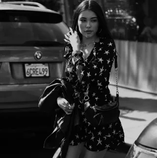 🥢 0451937a 6CREL99 女性, ドレス, 星, 車, ストリート, 白黒, 乗り物, 有名人 telegram sticker