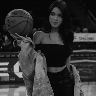 🥀 c227c856 女性, バスケットボール, スポーツ, 白黒, 人, アスリート telegram sticker