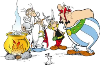 😝 644aea23 Asterix, Obelix, Panoramix, Fumetto, Cartone animato, Pozione, Gallo telegram sticker