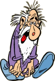 😫 a59691b3 Panoramix Asterix cartone animato, mago, vecchio, fumetto, pozione magica, druido telegram sticker