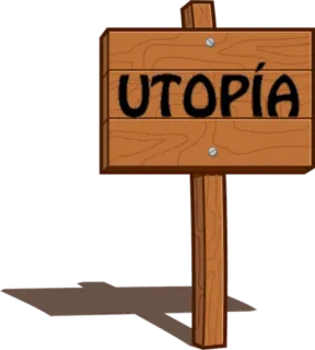 👉 f65c7a56 UTOPÍA utopia, cartello, legno, spagnolo telegram sticker