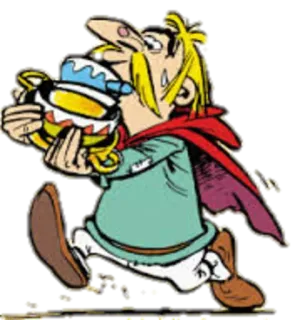 🍵 fcf00fad Asterix cartone animato, gallo, pozione, commedia, fumetto telegram sticker