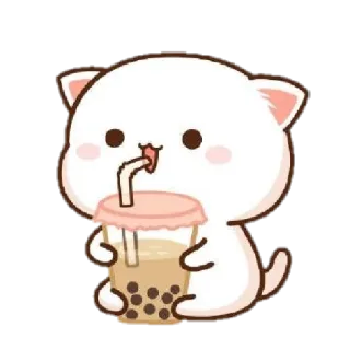 🐼 1677f87a gato, lindo, boba, bebida, animal, kawaii telegram sticker