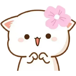 🐼 2bef3958 gato, lindo, animal, flor, pegatina telegram sticker