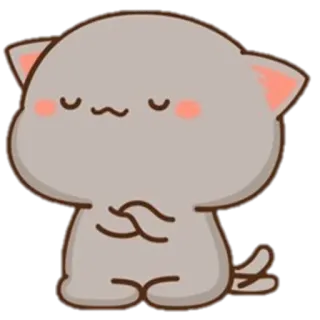 🐼 a13992e7 gato, lindo, kawaii, mochi, pegatina, animal, dibujo animado telegram sticker