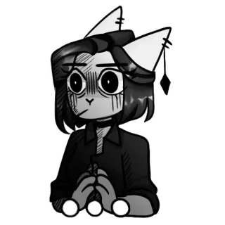 😳 71fe6496 mèo, anime, hoạt hình, nhãn dán, cô gái, buồn telegram sticker