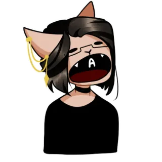 😂 a89d9801 A mèo, tai, kính, kawaii, hình nhân hóa telegram sticker