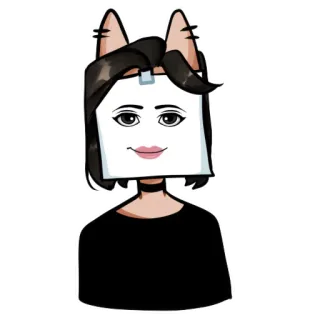 🌚 b2df8000 sticker, hoạt hình, anime, nhân vật, đầu vuông, dễ thương telegram sticker