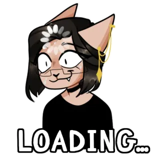🫥 fbb1d640 LOADING... đang tải, mèo, anime, đang chờ, internet, minh họa, nghệ thuật số telegram sticker