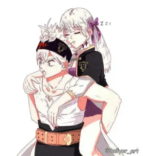 😄 86aea2e3 Asta Black Clover zzz Anime, Black Clover, Asta, Noelle Silva, Membawa, Fan art, Tidur, Karakter anime whatsapp sticker