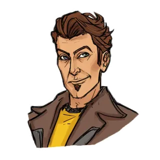 😏 02dbb9cb Handsome Jack Borderlands Borderlands, Handsome Jack, Postać z gry, Czarny charakter, Kreskówka, Rysunek telegram sticker