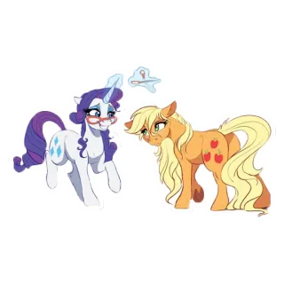 ✂️ dec55911 Rarity My Little Pony Kreskówka, Kucyk, Okulary, Przyjaźń, Animowany telegram sticker