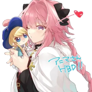 😘 1a87365b アニマさん
HBD!! Anime, Manga, Lindo, Kawaii, Pelo rosa, Dibujo telegram sticker