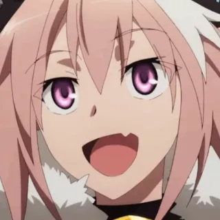 💕 a9a3bec4 Astolfo Anime, Manga, Carino, Sorriso, Capelli rosa telegram sticker