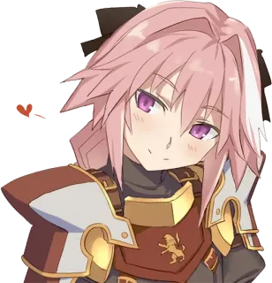 😘 1231a983 Astolfo Fate/Apocrypha Anime, Manga, Cheveux roses, Mignon, Kawaii telegram sticker