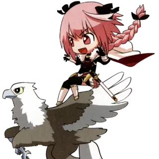 😁 166b130a Astolfo Anime, Personnage, Chibi, Aigle, Épée, Manga telegram sticker