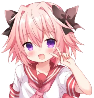 ✌ 8f684936 Astolfo Anime, Mignon, Cheveux roses, Trap, Manga telegram sticker
