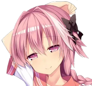 😏 bf108900 Astolfo Fate/Apocrypha Anime, Manga, Fate, Cheveux roses, Mignon, Kawaii telegram sticker