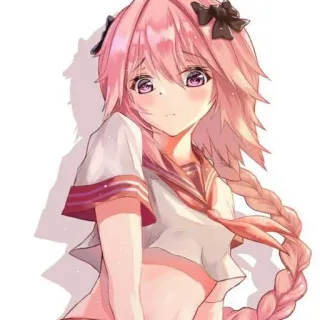 😇 ee6f33a0 Astolfo อนิเมะ, มังงะ, ผมสีชมพู, น่ารัก, สาวดุ้น whatsapp sticker