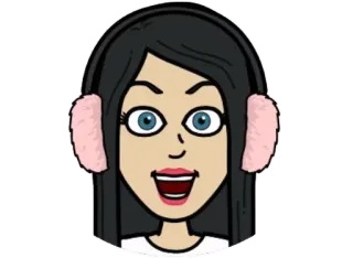 😃 7512f8a4 Bitmoji, 漫画, アバター, 女性, イヤーマフ, 冬, ポートレート telegram sticker