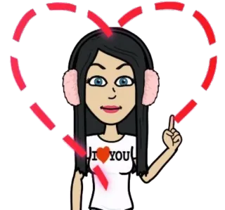 ❤ 9f4b4dc8 I <3 You Bitmoji, 愛, ハート, 漫画, バレンタインデー telegram sticker