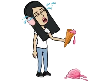 🍧 cb8cdf39 Bitmoji, 悲しい, アイスクリーム, 失敗, 漫画 telegram sticker