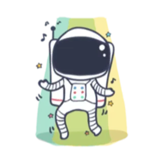 🎉 0fa1604d นักบินอวกาศ, อวกาศ, การ์ตูน, ดาว, เต้นรำ telegram sticker