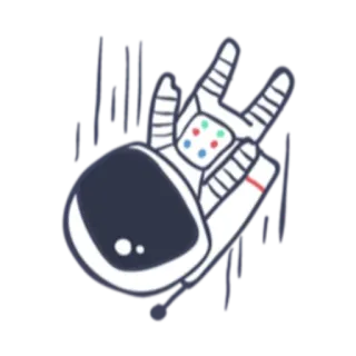 🌀 36d80c7b นักบินอวกาศ, อวกาศ, สัญลักษณ์สันติภาพ, ท่าทางมือ, ชุดอวกาศ telegram sticker