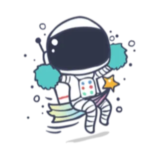 💫 824acc8a นักบินอวกาศ, อวกาศ, ดาว, คาวาอิ, น่ารัก, การ์ตูน, สติกเกอร์ telegram sticker