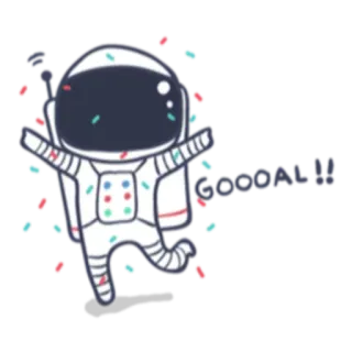 😎 aeed3494 GOOOAL!!! นักบินอวกาศ, อวกาศ, เป้าหมาย, การเฉลิมฉลอง telegram sticker