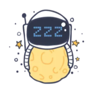 😴 e6f76268 222 นักบินอวกาศ, ดวงจันทร์, ดาว, อวกาศ, หมวกกันน็อก, น่ารัก telegram sticker