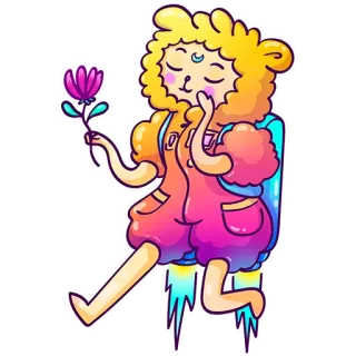 🌸 a4269c35 만화, 캐릭터, 꽃, 기발한, 귀여운, 스티커 telegram sticker