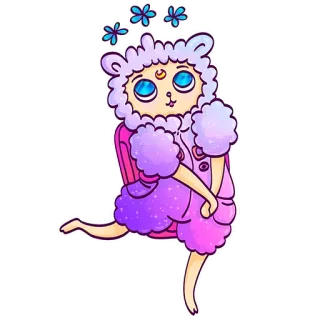 😇 f3787b15 스티커, 귀여운, 동물, 양, 만화, 기발한, 판타지 telegram sticker