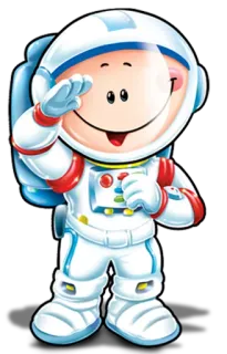 😄 566589bd astronaute, espace, dessin animé, salut, uniforme, mignon telegram sticker