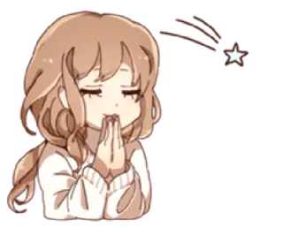 🙏 08f6e8de 애니메이션, 소녀, 소원, 별, 귀여운, 카와이 telegram sticker