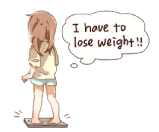 🚶 33e72110 I have to lose weight!! 다이어트, 체중 감량, 만화, 체중계, 동기 부여, 애니메이션 telegram sticker