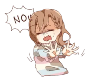 👎 3f148dc1 NO! 애니메이션, 아니오, 시위, 소녀, 거부, 멈춤 telegram sticker