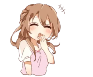 😊 4d789a23 애니메이션, 소녀, 귀여운, 치비, 카와이, 행복한, 얼굴이 빨개짐, 만화 telegram sticker