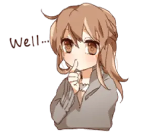 👆 793e132f well... 애니메이션, 만화, 만화영화, 치비, 소녀, 귀여운 telegram sticker