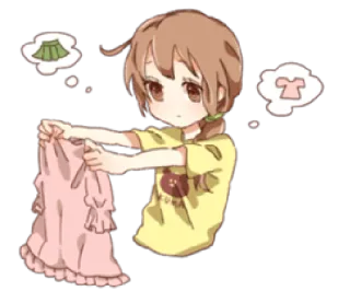 👗 8b5e6f4c 옷, 드레스, 치마, 애니메이션, 여자, 만화, 귀여운 telegram sticker